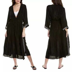 Anthropologie Solid & Striped The Kaftan Maxi Coverup Swim Dress Size S Black